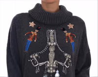 Fairy Tale Crystal Gray Cashmere Sweater 2