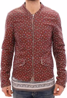 Bordeaux Leather Boxer Print Jacket Coat 1