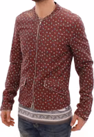 Bordeaux Leather Boxer Print Jacket Coat 2