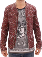 Bordeaux Leather Boxer Print Jacket Coat 5