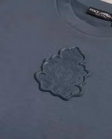 Blue Cotton Logo Patch Crew Neck Men Pullover Sweater 1