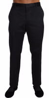 Black Cotton Brocade Formal Trousers Pants 2