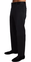 Black Cotton Brocade Formal Trousers Pants 3
