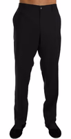 Black Wool Stretch Formal Trousers 1