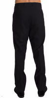 Black Wool Stretch Formal Trousers 3