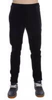 Black Gray Wool Casual Trousers Stripe Pants 1