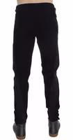 Black Gray Wool Casual Trousers Stripe Pants 2