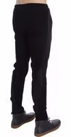 Black Gray Wool Casual Trousers Stripe Pants 4