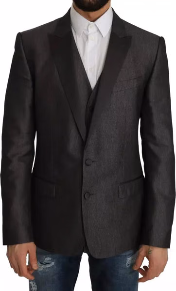 Gray MARTINI 2 Piece Vest Coat Blazer