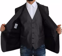 Gray MARTINI 2 Piece Vest Coat Blazer 5