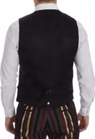 Multicolor Striped Runway 3 Piece Slim Fit Vest Suit 5