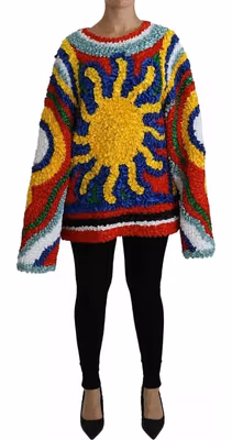 Multicolor Sun Ruffled Top Blouse Sweater