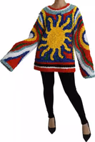 Multicolor Sun Ruffled Top Blouse Sweater 3