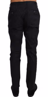 Black Cotton Stretch Formal Trousers Pants 1