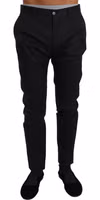 Black Cotton Stretch Formal Trousers Pants 2
