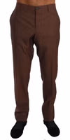 Brown Wool Silk Formal Trousers Pants 1