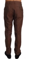 Brown Wool Silk Formal Trousers Pants 3