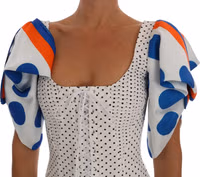 White Polka Silk Corset Bustier Top 3