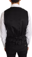Gray Solid 100% Wool Waistcoat Vest 1