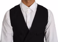 Gray Wool Double Breasted Waistcoat Vest 2