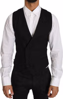 Gray Wool Double Breasted Waistcoat Vest 3