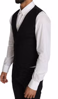 Gray Wool Double Breasted Waistcoat Vest 4