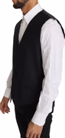Gray Wool Silk Waistcoat Vest 1