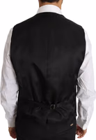 Gray Wool Silk Waistcoat Vest 2