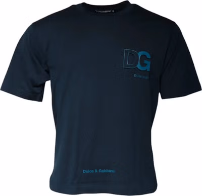 Blue Logo Crew Neck Short Sleeves T-shirt