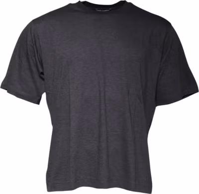 Dark Gray Crew Neck Short Sleeves T-shirt