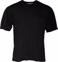 Black Cotton Crew Neck Short Sleeves T-shirt 1