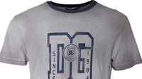 Gray Logo Print Cotton Crew Neck T-shirt 2