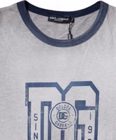 Gray Logo Print Cotton Crew Neck T-shirt 4