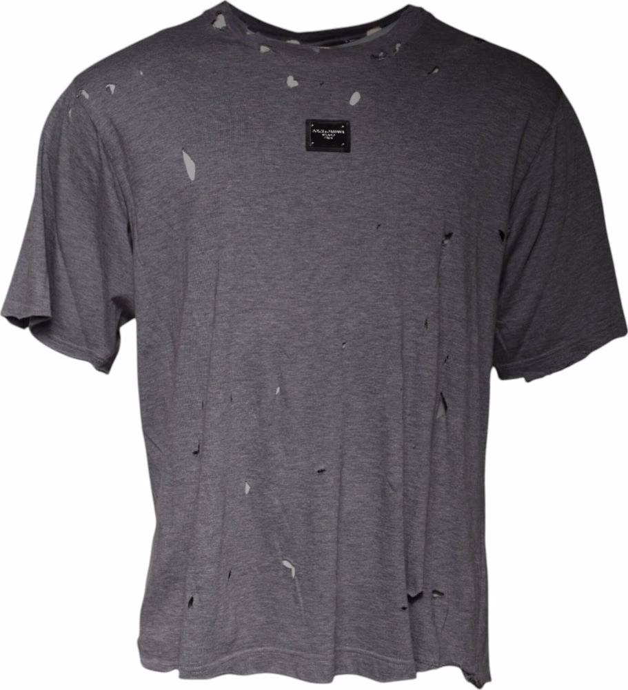 Gray Logo Crew Neck Short Sleeves T-shirt