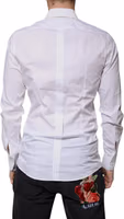 White Cotton Long Sleeves GOLD Dress Shirt 3