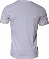 White Cotton Crew Neck Short Sleeves T-shirt 2
