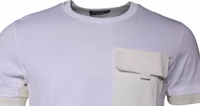 White Cotton Crew Neck Short Sleeves T-shirt 3