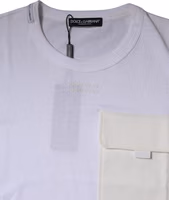 White Cotton Crew Neck Short Sleeves T-shirt 4