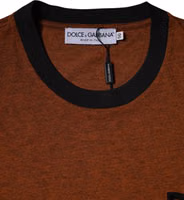 Brown DG Logo Polyester Crew Neck T-shirt 3