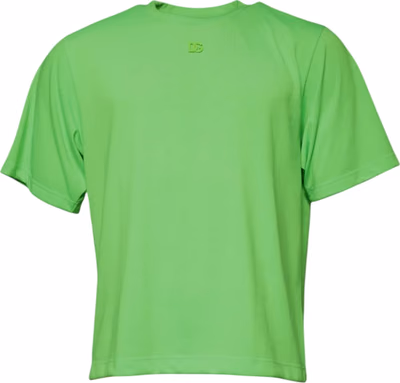 Green Logo Polyester Crew Neck T-shirt