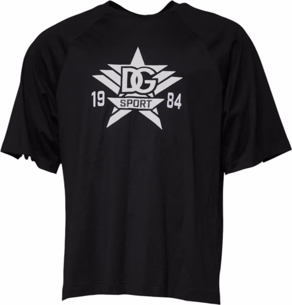 Black Logo Print Cotton Crew Neck T-shirt
