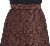 Brown Floral Brocade Mini Bubble Skirt 5