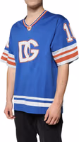 Blue Logo V-neck Short Sleeve T-shirt 2