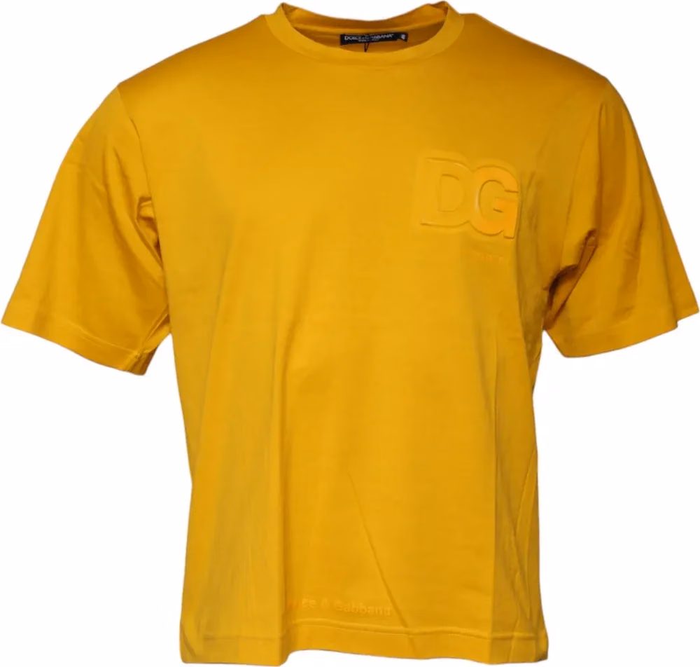 Dark Yellow Logo Crew Neck Short Sleeves T-shirt