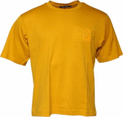Dark Yellow Logo Crew Neck Short Sleeves T-shirt