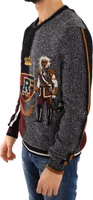 Multicolor KING Knight Monkey Knitted Cashmere Wool Sweater 2