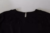 Black Floral Embroidered Blouse Silk Top 5