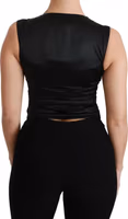 صديري أسود من الدانتيل والحرير بقصة Slim Fit 3