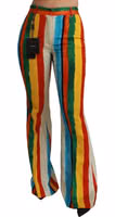 Multicolor Flared Riga Pittorica Pants 4