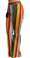 Multicolor Flared Riga Pittorica Pants 5